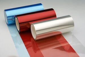 red, blue and clear silicone and fluorine release liner